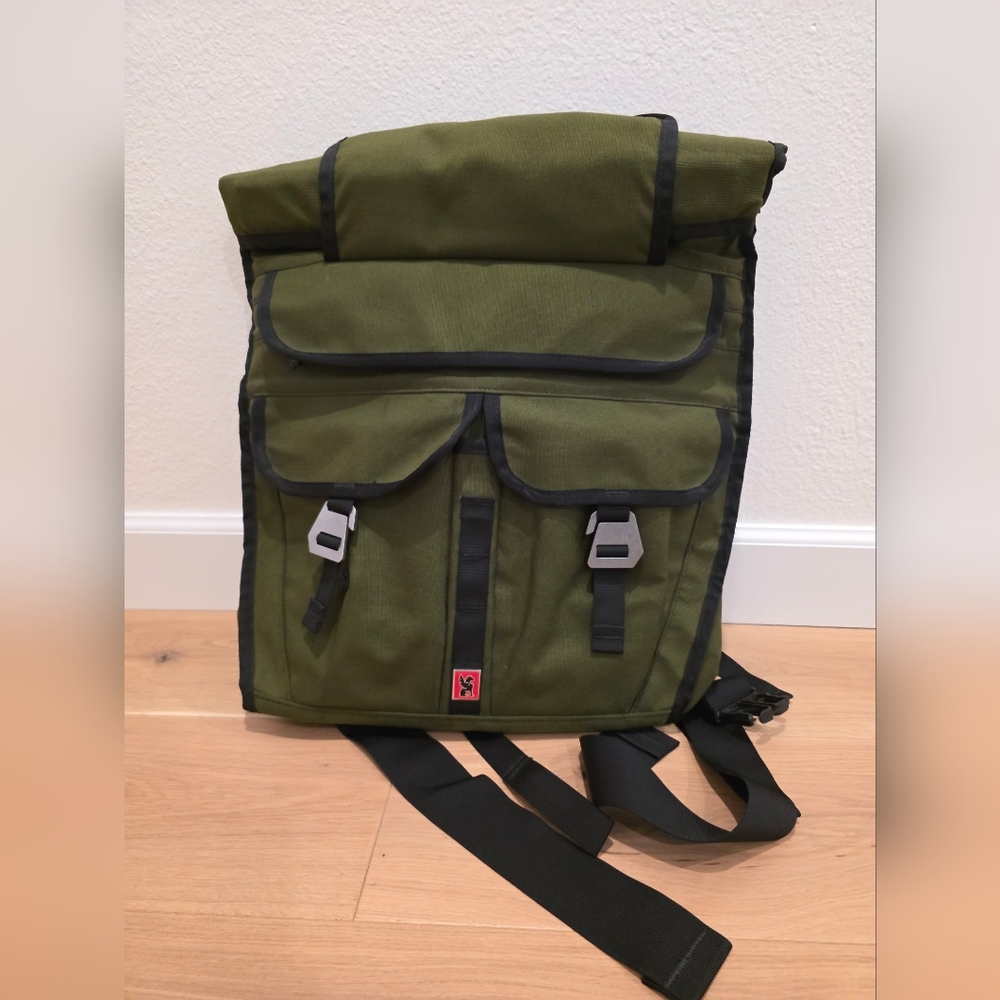 Chrome Green Ivan Rolltop Backpack Bag